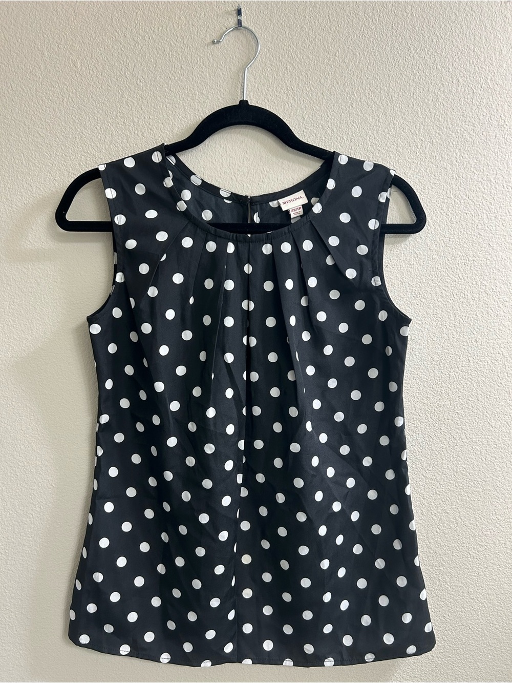 Merona Black and White Polka Dot Sleeveless Top XS